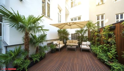 SERVITENVIERTEL - ERSTBEZUG - mediterane INNENHOFTERRASSE - HIGH END STILWOHNUNG - 95 m WFL - 4 Zimmer - 2 BÄDER - RENOVIERTES STILJUWEL