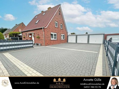 KERNSANIERTES DOMIZIL MIT NEBENGEBÄUDE - WERKSTATT UND 3 GARAGEN