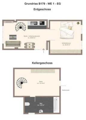 2-Zimmer-Altbau-Wohnung über 2 Etagen in Aachen