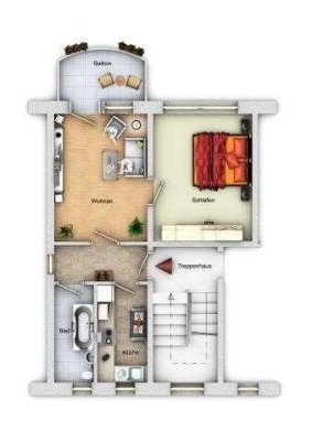 Frei ab sofort! Sonnige 2-Zi-Wohnung mit großem Balkon in grüner Umgebung! Stellplatz möglich!