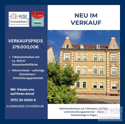 Mehrfamilienhaus mit 7 Einheiten, Garagen und Entwicklungspotenzial – ideale Kapitalanlage in Pegau