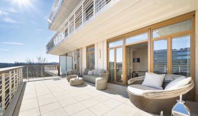 Logenplatz im Tucherpark: 3-Zimmer-Wohnung mit 60 m² Terrassenflächen