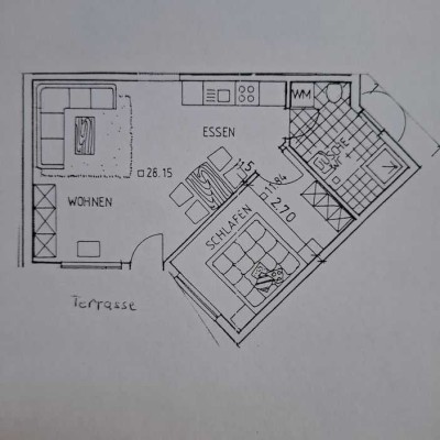 2 Zimmer Wohnung mit Terrasse in Klingenmünster