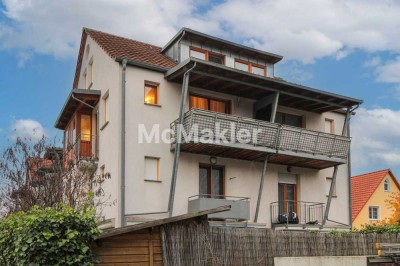 Vermietete 2-Zi.-Maisonettewhg. mit Sonnenbalkon und Duplexstellplatz im schönen Nbg.-Kornburg