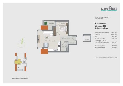 Erstbezug - LB-Poppenweiler: sonnige 2 1/2-Zimmer-Dachgeschosswohnung * Einbauküche * TG * Aufzug