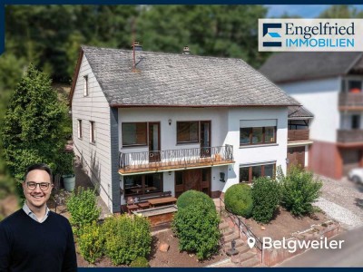 Solides Wohnhaus mit malerischem Ausblick, großer Terrasse und Garage in ländlicher Lage