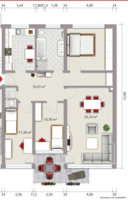 Exklusive 4,5-Raum-EG-Wohnung mit gehobener Innenausstattung mit Balkon und eigenem Garten in Wedau