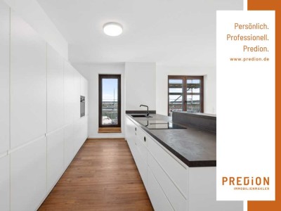 Dachgeschoss mit Weitblick: 3-Zimmer-Wohnung im Neubauquartier mit Balkon und Einbauküche!