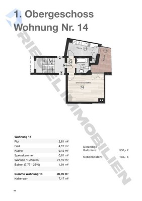 Sie hier? Wir auch! Kapitalanlage oder Eigennutzung ! 1 Zimmer-Appartement mit Balkon