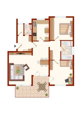 helle, schöne 3,5 Zi.-Gartengeschoßwohnung in Ofterdingen