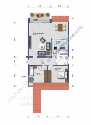 helle moderne DG-Wohnung mit tollem Ausblick