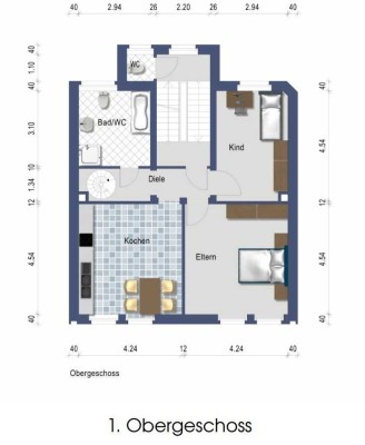 Attraktive und modernisierte 3,5-Zimmer-Maisonette-Wohnung mit Einbauküche in Essen