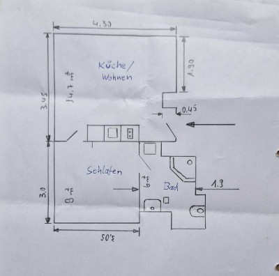 Möbelierte 1.5 Zimmer Wohnung in Freimann