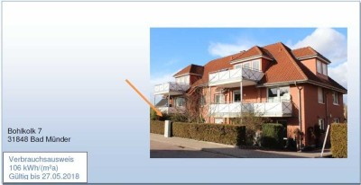 ZUR MIETE WOHNEN IN BAD MÜNDER: 4-Zimmer, Küche, Bad/WC, Terasse (zentrumsnah und ruhig)