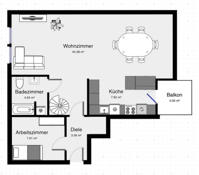 Helle und ruhige Maisonettewohnung