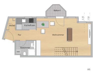 Weg vom Standard- Hin zur Individualität, 2 Zimmer Maisonetten Wohnung in Magstadt