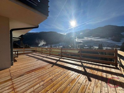 Charmantes 2-Zi.-Terrassenappartement mit Garten in Gehnähe zu den Pisten