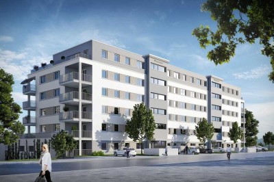 KL-Pfaffgelände: Neubau-Erstbezug - 2 Zimmer EG Wohnung mit EBK, Terrasse und KFZ Stellplatz!