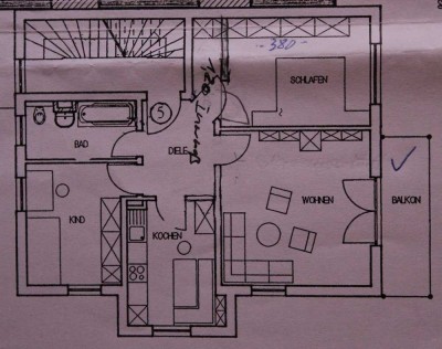 Von Privat: Sonnige ruhige 3-Zimmerwohnung mit Südbalkon, 1.OG, EBK, großer Hobbyraum in Gilching