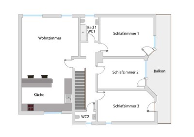 Attraktive 4-Zimmer-Wohnung mit großer Wohnküche und Balkon – frisch renoviert, bezugsfertig
