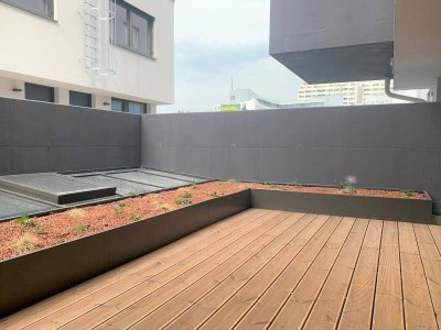 Urban &amp; ruhig - 2-Zimmer-Neubauwohnung mit Terasse, U4 in 3 Gehminuten