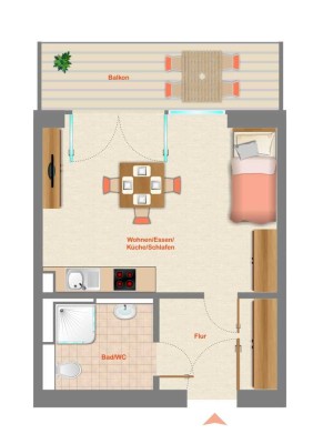 Schicke Wohnung für den Single!