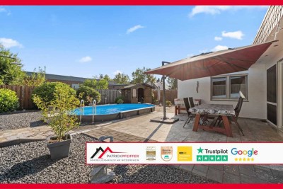 Einladender Bungalow mit modernem Ausbau und schönem Garten mit Pool