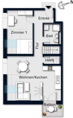 Exklusive 2-Zimmer-Wohnung mit gehobener Innenausstattung mit Balkon und Einbauküche in Denzlingen