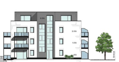 Exklusive 3-Zimmer-Penthouse-Wohnung (96 m²) mit großer Dachterrasse