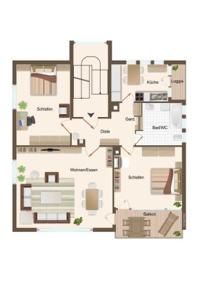 Vermietete große 3 Zimmer Wohnung mit 2 Balkonen in beliebter Lage von Pforzheim!