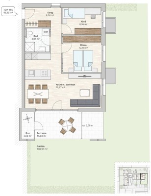 3-Zimmer-Gartenwohnung (TOP 5) in Rankweil-Brederis, Korngasse 5