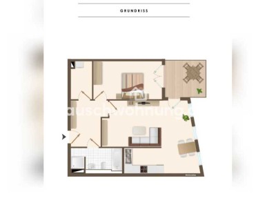 Tauschwohnung: Wunderschöne 2-Raumwohnung auf der Holzhalbinsel mit Balkon