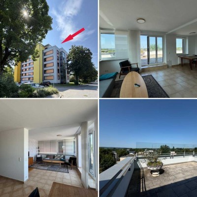 EINZIEHEN & WOHLFÜHLEN!  Attraktive, großzügige Dachterrassen-Wohnung mit  herrlichem Panoramablick