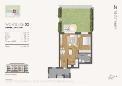 1,5 - Zi. Neubau Erdgeschosswohnung (Whg. 02)