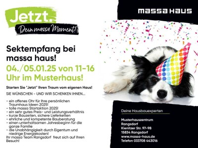 SEKTEMPFANG IM MUSTERHAUS RANGSDORF! 4.1.& 5.1.2025, 11-16 Uhr