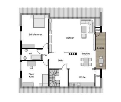 Komplett renovierte 3,5-Zimmer-Wohnung mit 9 qm Balkon im Zweifamilienhaus