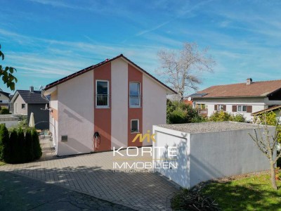 Familienglück mit Aussicht:
 Modernes Einfamilienhaus in ruhiger Höhenlage von Simmerberg im Allgäu