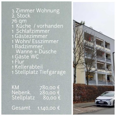 Helle 76 m² Wohnung in Nürnberg-Wetzendorf