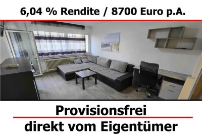 6,04 % Rendite - Möblierte Wohnung - Provisionsfrei