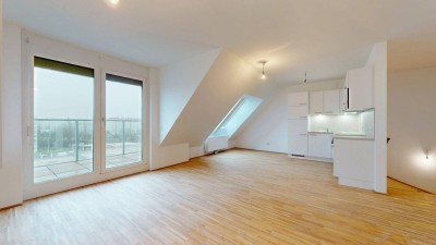 Modernes Wohnen in Brigittenau - 4-Zimmer-DG-Wohnung mit Freiflächen | 360° Tour