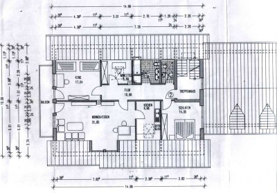 4-Zimmer Dachgeschosswohnung mit Balkon in Gennach
