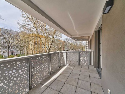 Neubau-Erstbezug! Exklusive 2 ZKB, Balkon, offen gestaltete EBK, bodengleiche Dusche, Smart-Home, TG