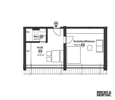 Energetisch Sanierte 2 Zimmerwohnung im Dachgeschoss