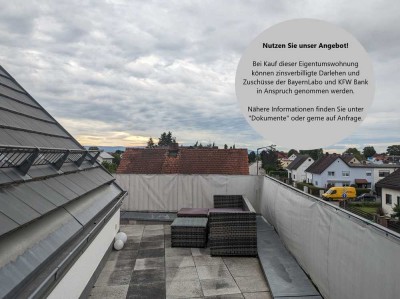 Neuwertige Wohnung mit großer Dachterrasse und herrlichem Weitblick!