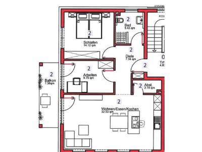 NEUBAU Schöne 3-Zimmer-Wohnung in Assamstadt (W2)