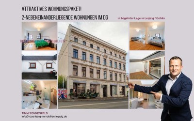 *frei werdend* 2-nebeneinanderliegende Wohnungen im DG in begehrter Lage in Gohlis