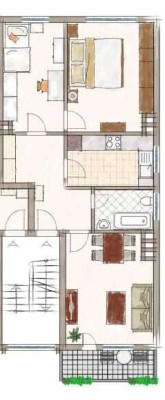 Attraktive und gepflegte 3,5-Zimmer-Wohnung mit Balkon in Essen Dellwig