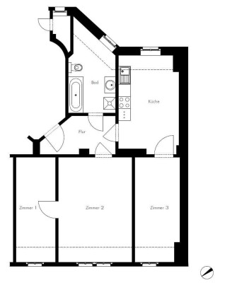 Charmante 3-Zimmer-Wohnung in der Dresdner Neustadt