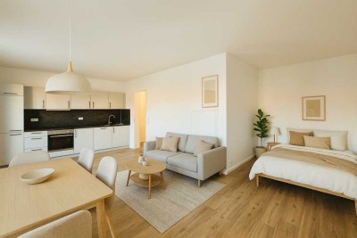 Hannover Kronsrode Neubau: Einbauküche, großer Balkon, Fußbodenheizung, Lift, Keller, Tiefgarage