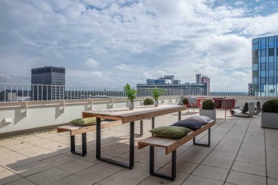 Möbliertes Studio Apartment mit Fitness, Wifi, Lounge & Dachterrasse